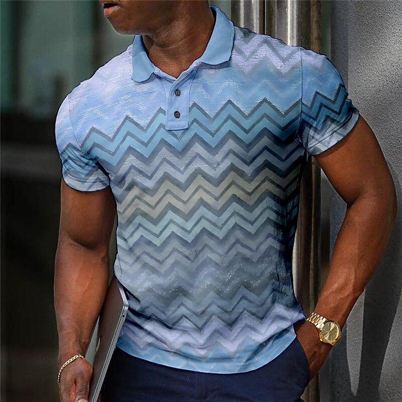 Men's Golf Outdoor Street Fashion Breathable Comfortable Soft Print Short Sleeves Polo Shirt