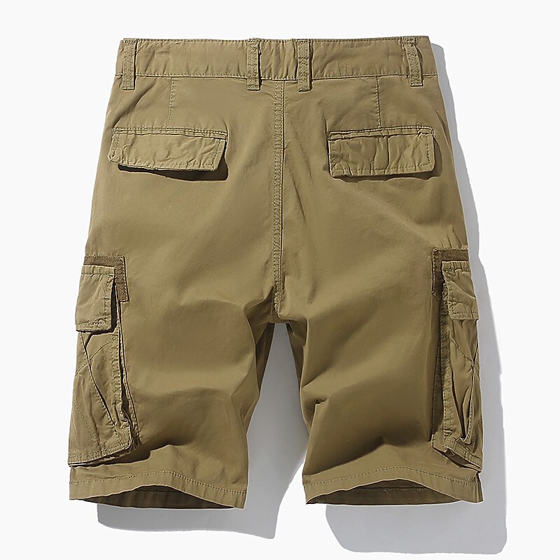 Men's Outdoor Hiking Camping Traveling Muti-pockets Wear Resistant Lightweight Comfortable Solid Color Cargo Shorts