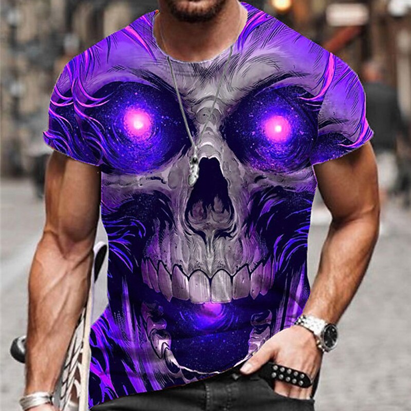 Men's T shirt Graphic Prints Crack Crew Neck 3D Print Holiday Short Sl