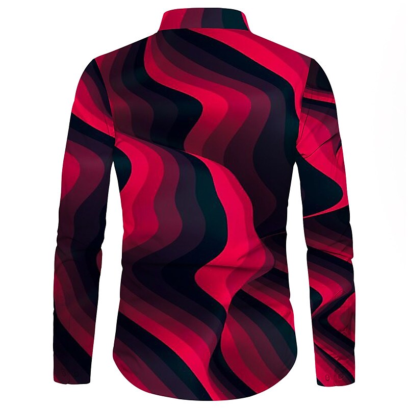 Men's Shirt Graphic Shirt Gradient Turndown Blue Orange Dark Gray Red