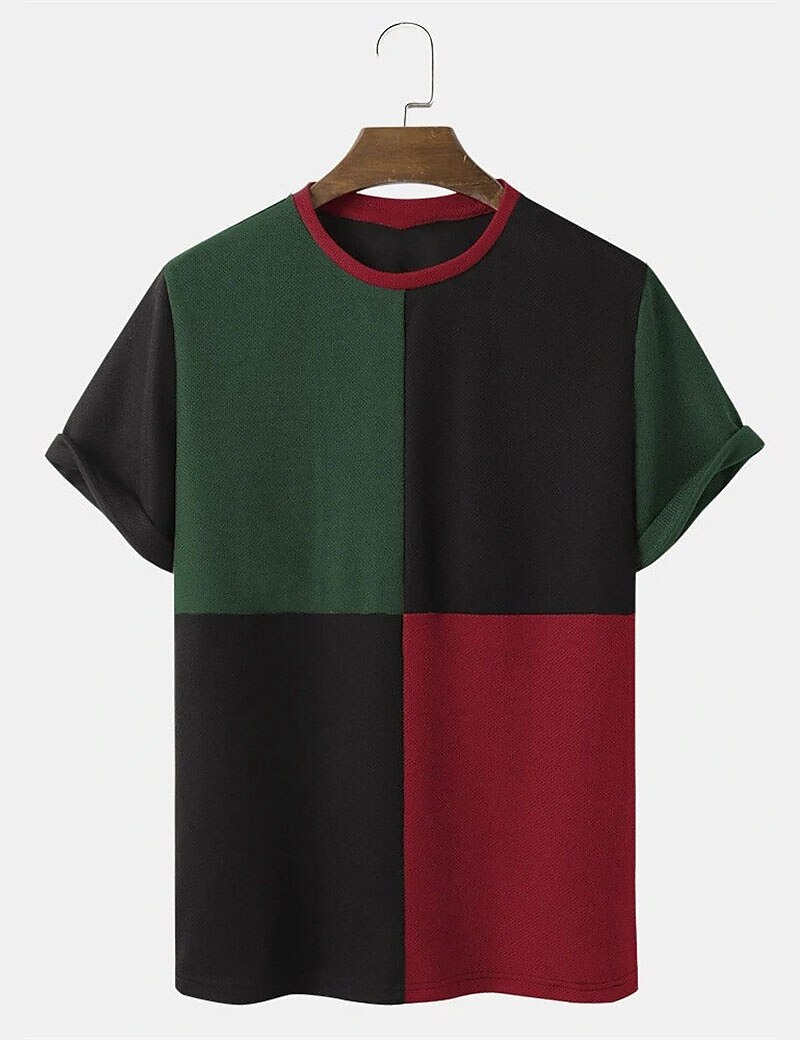 Men's Outdoor Casual Vacation Fashion Comfortable Soft Print Short Sleeves T Shirt