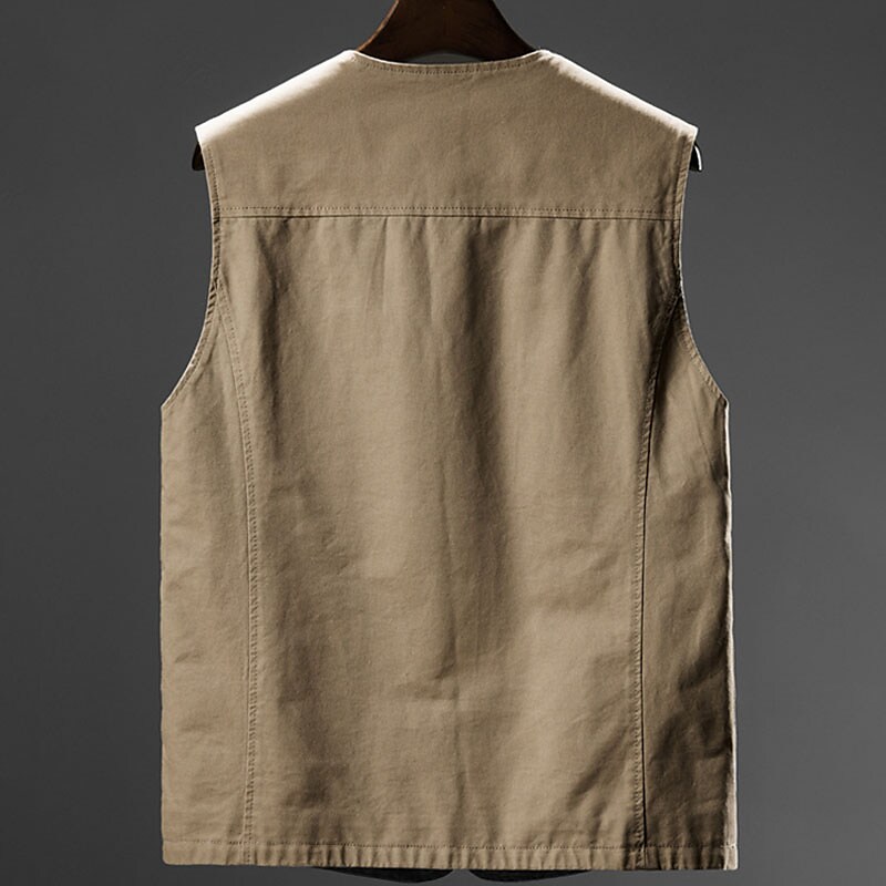 Men's Outdoor Vacation Fishing Camping Breathable Lightweight Comfortable Pockets Plain Sleeveless Gilet