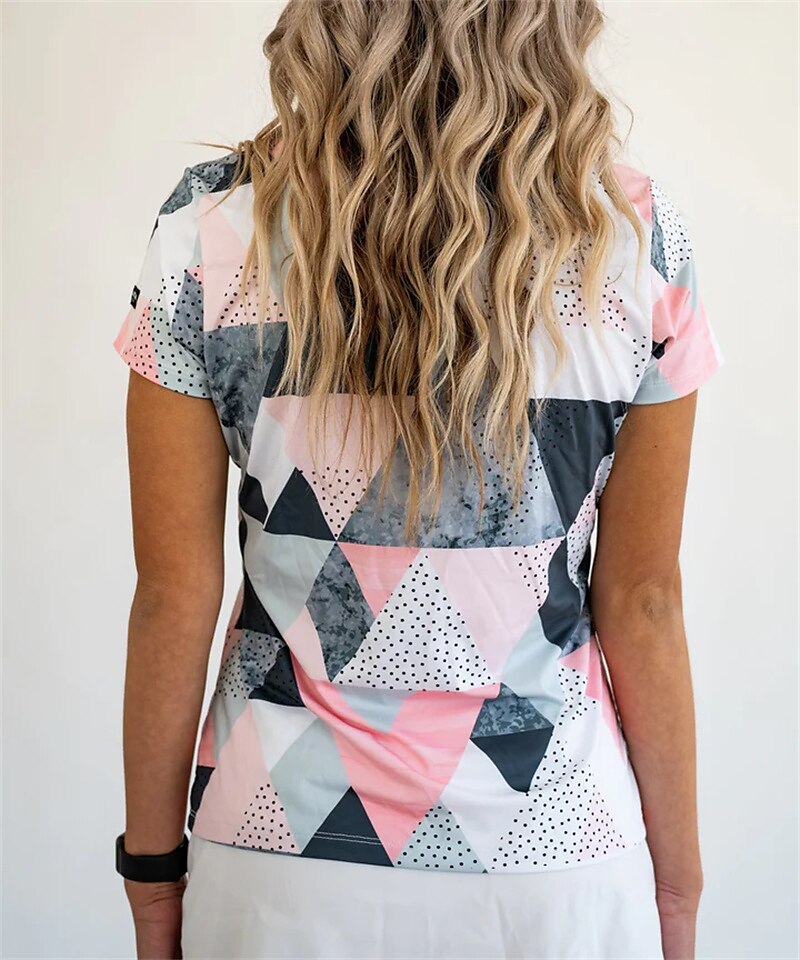 Men's Women's Matching polo Polo Shirt golf apparel Breathable Quick Dry Lightweight Short Sleeve Top Geometry Summer Golf