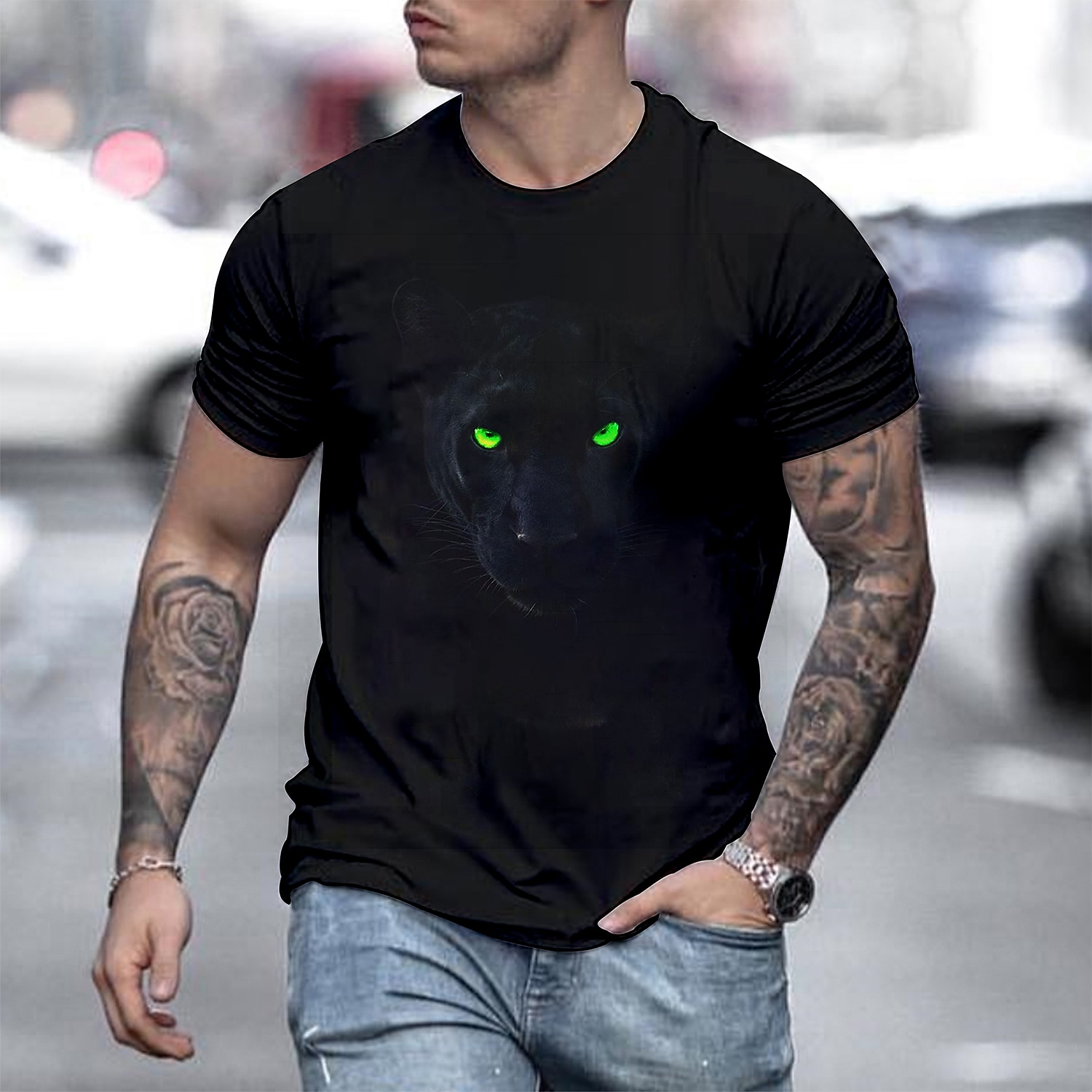 Men's T shirt Graphic Prints Crack Crew Neck 3D Print Holiday Short Sl