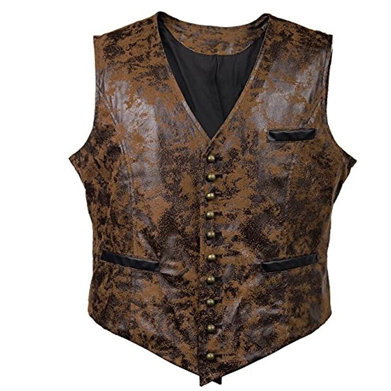 Men's Outdoor Casual Retro Pocket Button V Neck Jacket Vest
