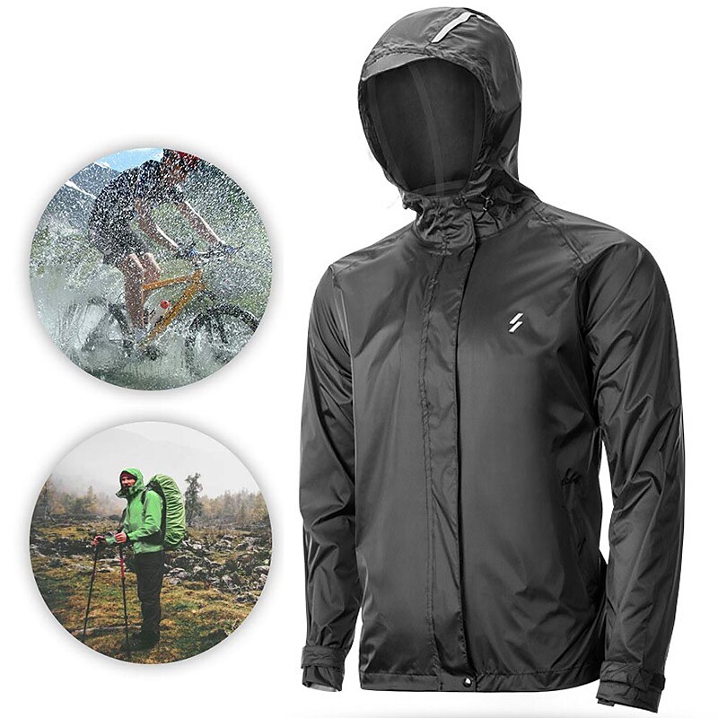 Men's Outdoor Climbing Fishing Casual Quick Dry Water Proof Zippered Smooth Breathable Solid Color Hooded Long Sleeve