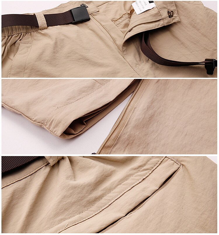 Men's Hiking Outdoor Casual Convertible Waterproof Breathable Quick Dry Sweat-wicking Solid Color Trousers