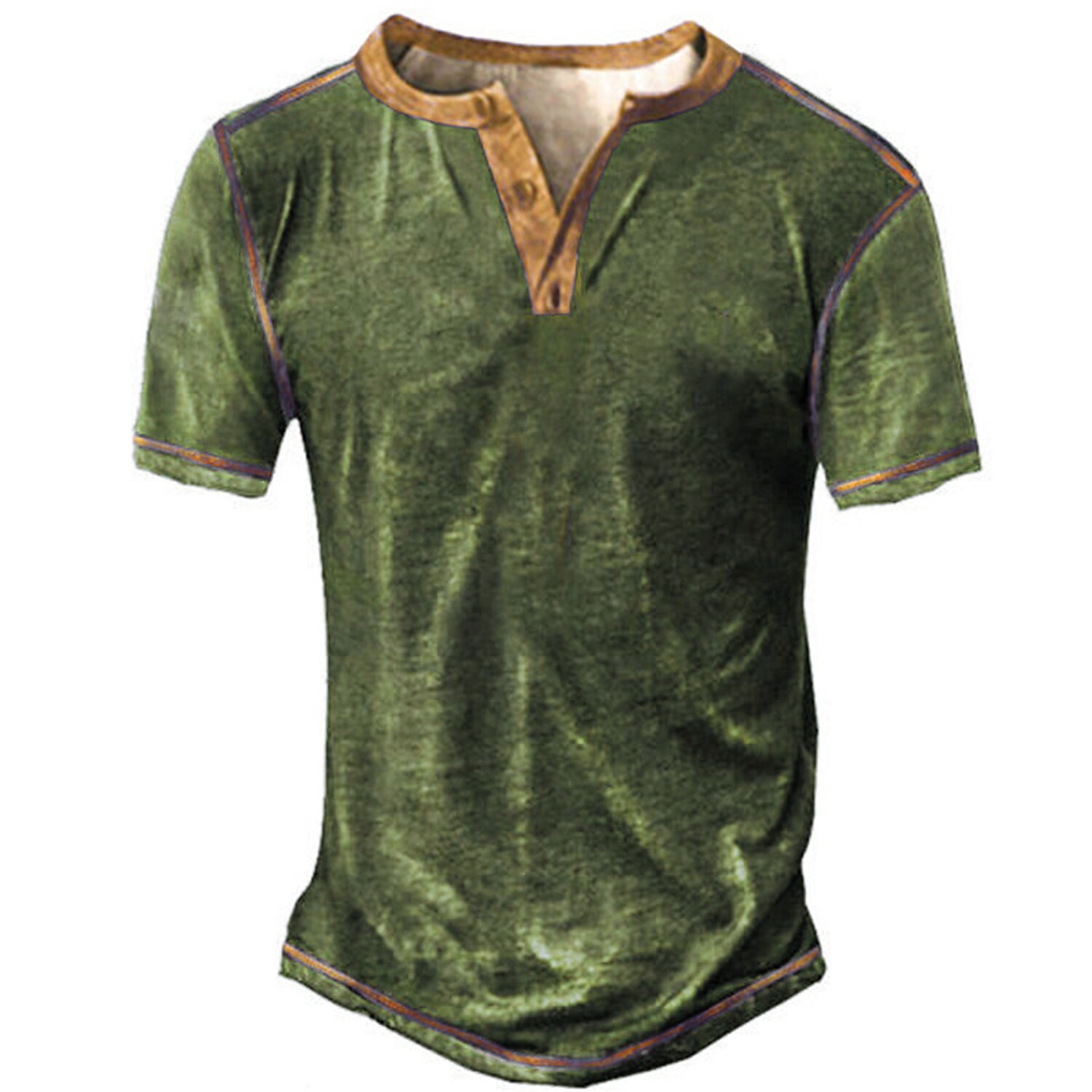 Men's T shirt Henley Shirt Vintage Henley Outdoor Daily Short Sleeve Button-Down Casual Tee