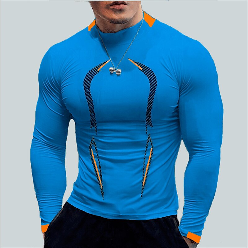 Men's Compression Shirt Running Shirt Long Sleeve Base Layer Athletic Athleisure Winter Breathable Quick Dry Sweat wicking Running Jogging Training Sportswear 
