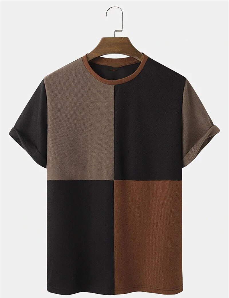 Men's Outdoor Casual Vacation Fashion Comfortable Soft Print Short Sleeves T Shirt