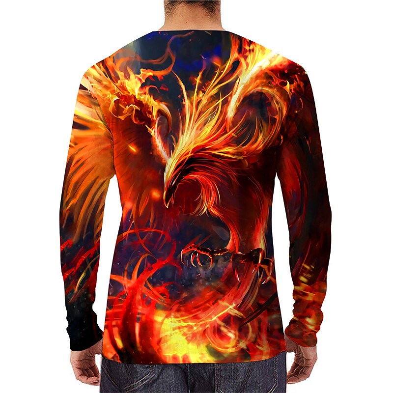 Men's T shirt Graphic Prints Crack Crew Neck 3D Print Holiday Long Sle