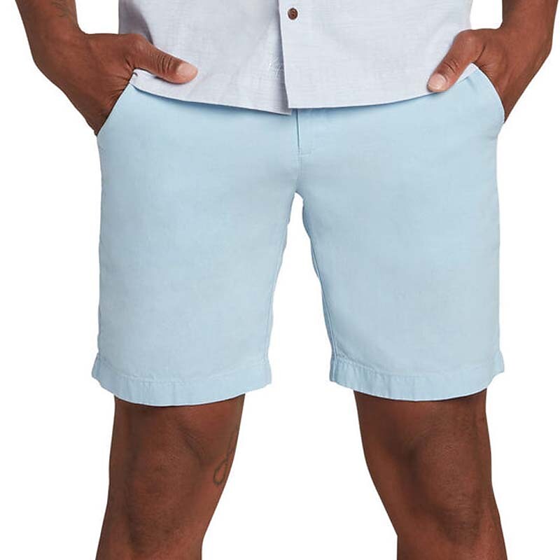 Men's Work Shorts Drawstring Elastic Waist Plain Comfort Breathable Casual Fashion 