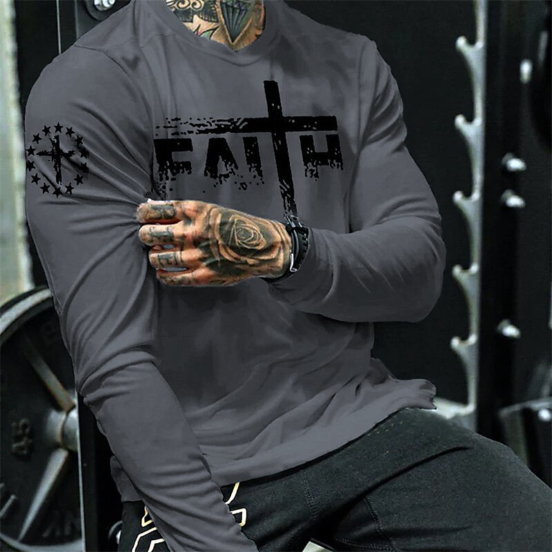 Men's T shirt Casual Style Classic Style Cool Shirt Long Sleeve Shirt