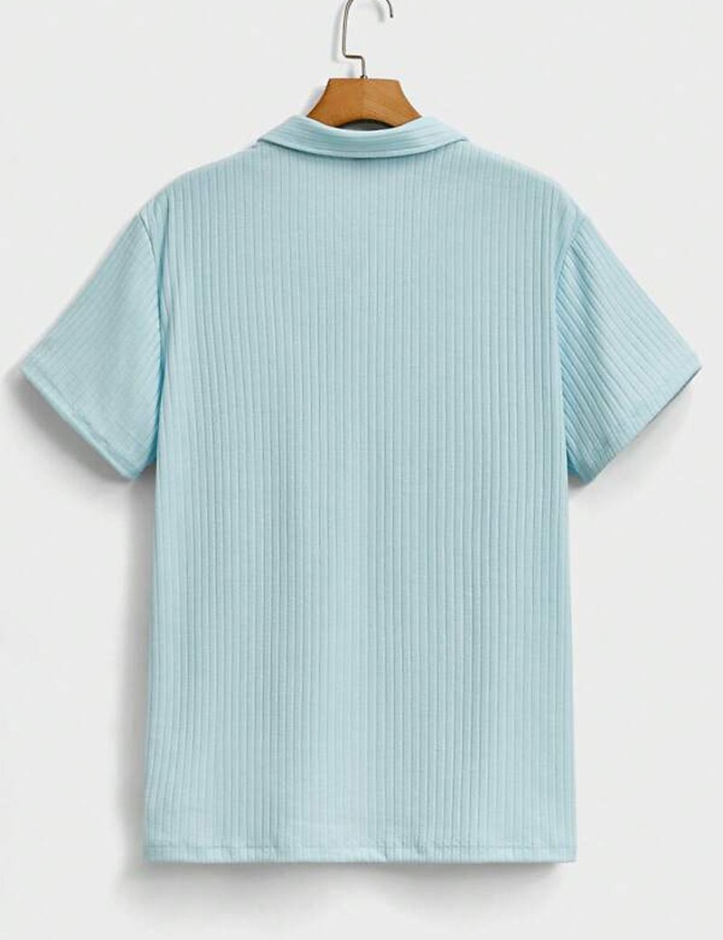 Men's Outdoor Vacation Casual Comfortable Breathable Soft Lapel Plain Polo T-shirt Shorts Suit