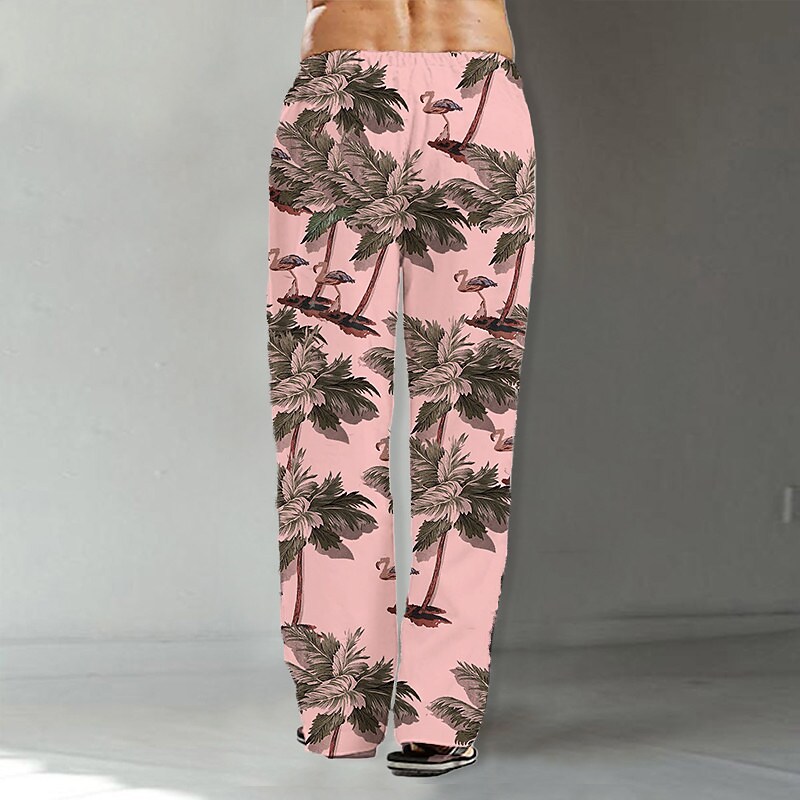 Men's Beach Pants Drawstring Elastic Waist Print Graphic Prints Comfor