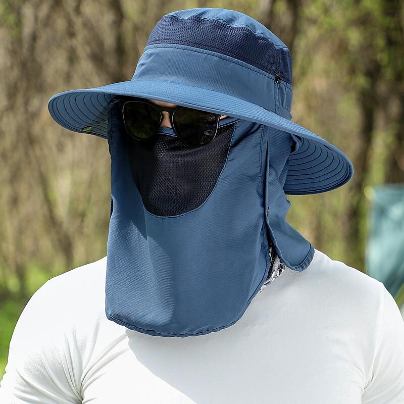 Men's Women's Sun Hat Bucket Hat Fishing Hat Outdoor Waterproof Portable UV Sun Protection Windproof Hat White camouflage Army camouflage Gray camouflage for Fishing Climbing Beach