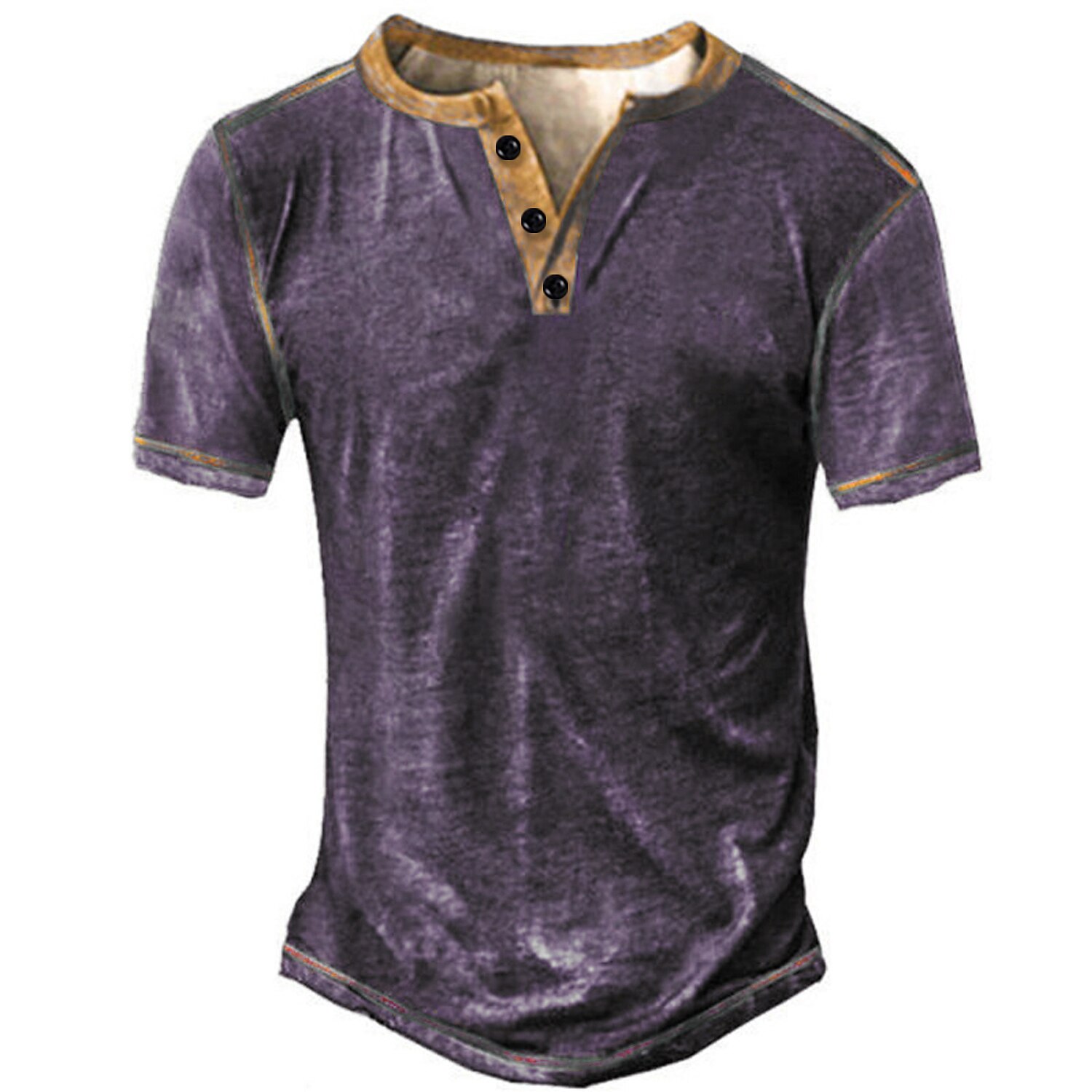 Men's T shirt Henley Shirt Vintage Outdoor Daily Short Sleeve Button-Down Basic Classic Casual Top