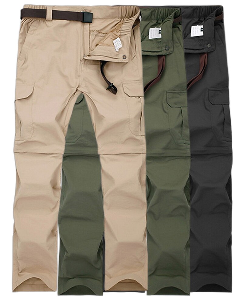 Men's Hiking Outdoor Casual Convertible Waterproof Breathable Quick Dry Sweat-wicking Solid Color Trousers