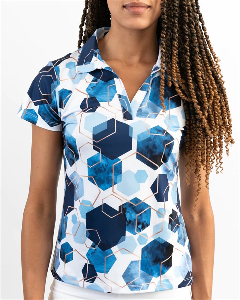 Men's Women's Matching polo Polo Shirt golf apparel Breathable Quick Dry Lightweight Short Sleeve Top Geometry Summer Golf