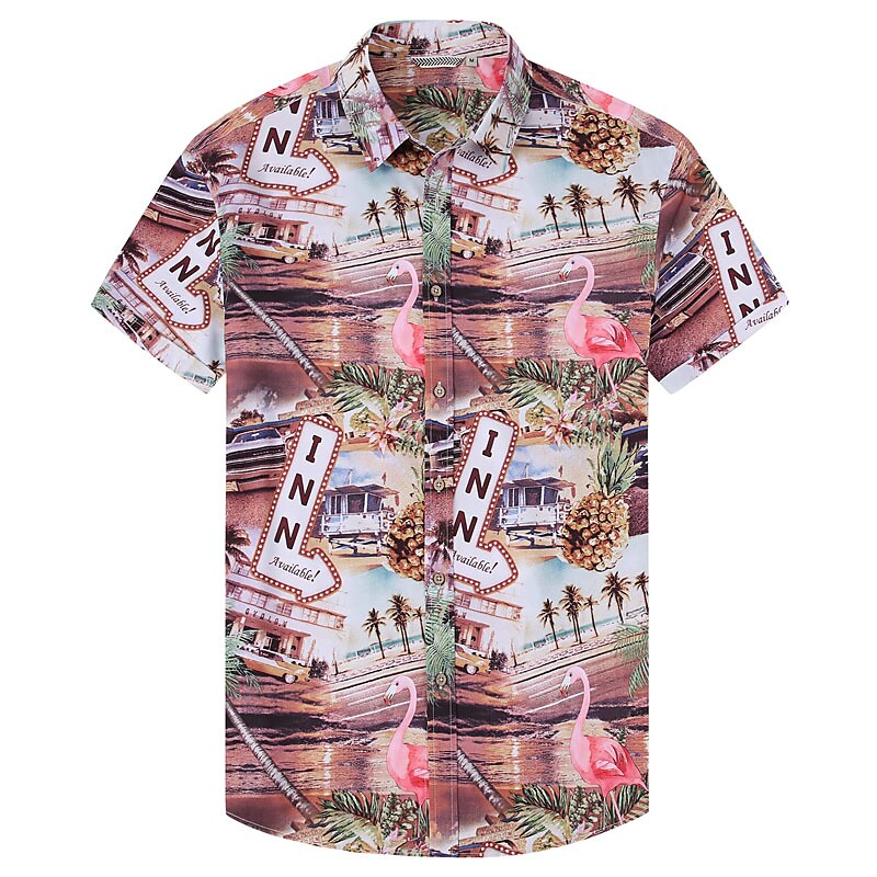 Men's Two Pieces Set Hawaiian Shirt Aloha Shirt Floral Turndown 3D Pri