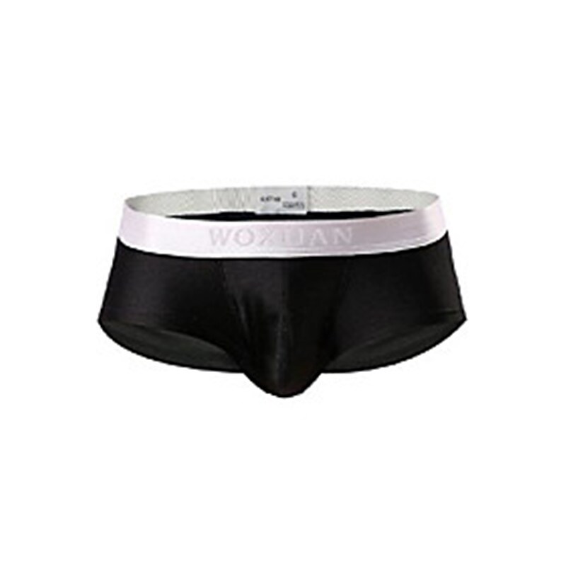 Men's home casual solid color soft elastic comfortable smooth cool breathable boxer briefs