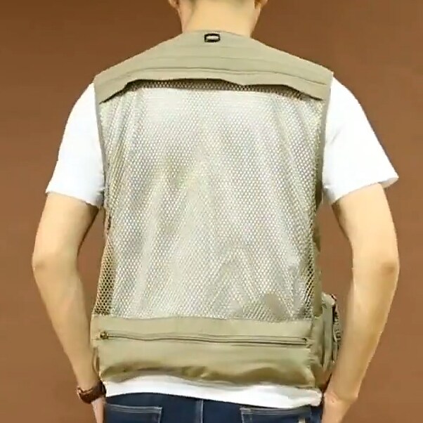 Men's Outdoor Camping Fishing Hunting Quick Dry Muti-pockets Wear Resistant Wind Proof Plain Cargo Vest