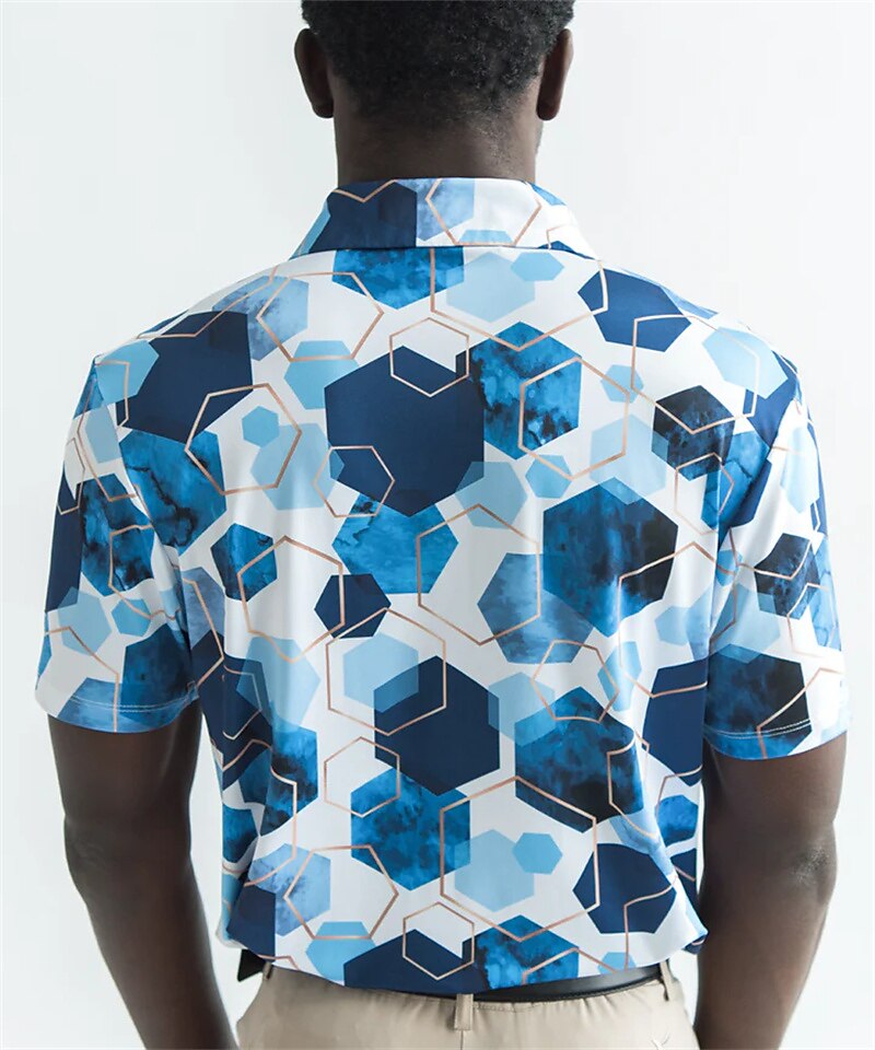 Men's Women's Matching polo Polo Shirt golf apparel Breathable Quick Dry Lightweight Short Sleeve Top Geometry Summer Golf