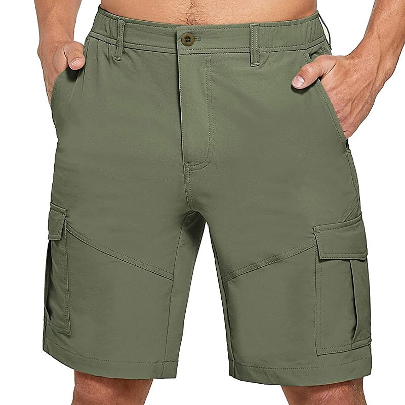 Men's Cargo Shorts Multi Pocket Plain Comfort Outdoor Daily Going out Cotton Blend Streetwear Stylish 