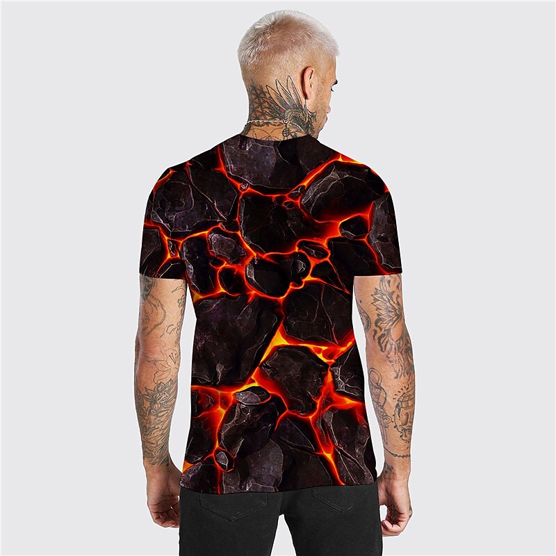 Men's T shirt Graphic Prints Crack Crew Neck 3D Print Holiday Short Sl