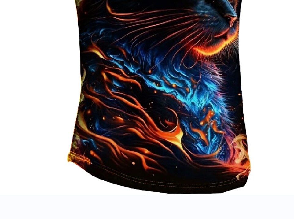 Men's Sports Fitness Muscle Leisure Outdoor Street Quick-drying Breathable Animal Print Short Sleeves