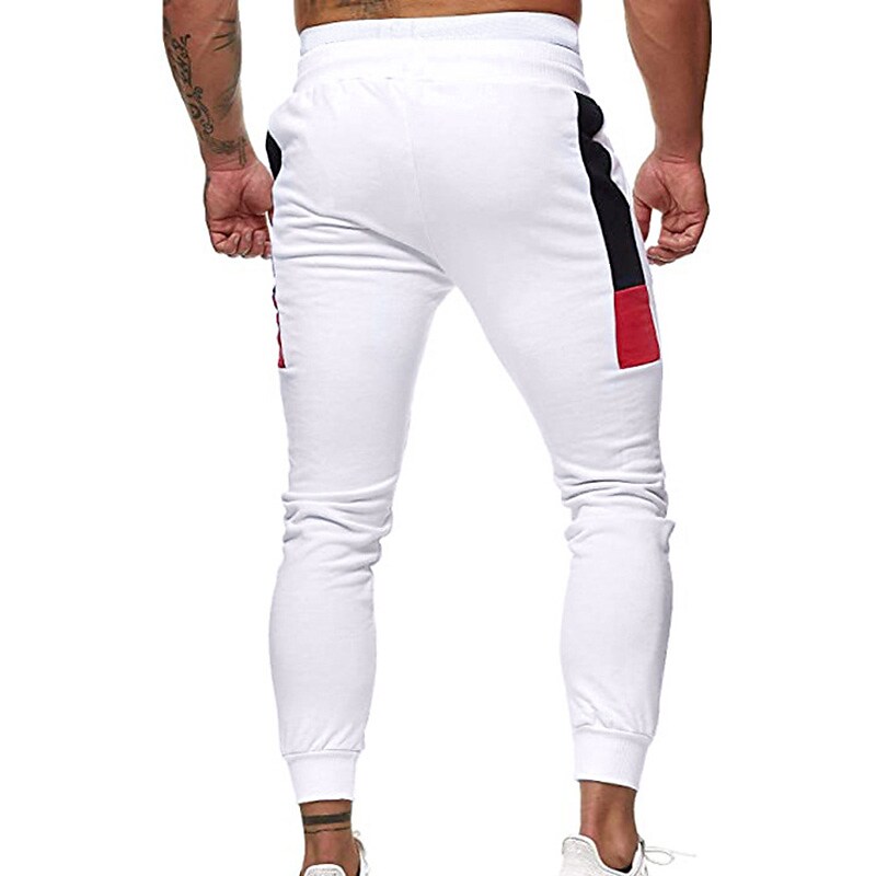 Men's Outdoor Runing Casual Sport Pockets Stretch Drawstring Solid Color Trouser