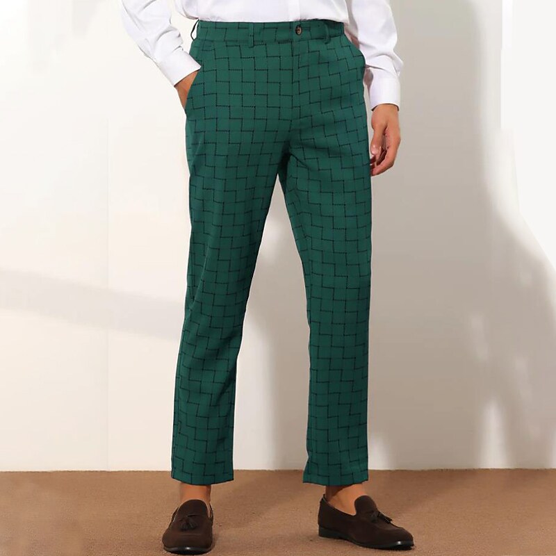 Men's Trousers Plaid Pants Pocket Plaid Comfort Breathable Outdoor Daily Going out Cotton Blend Fashion Streetwear