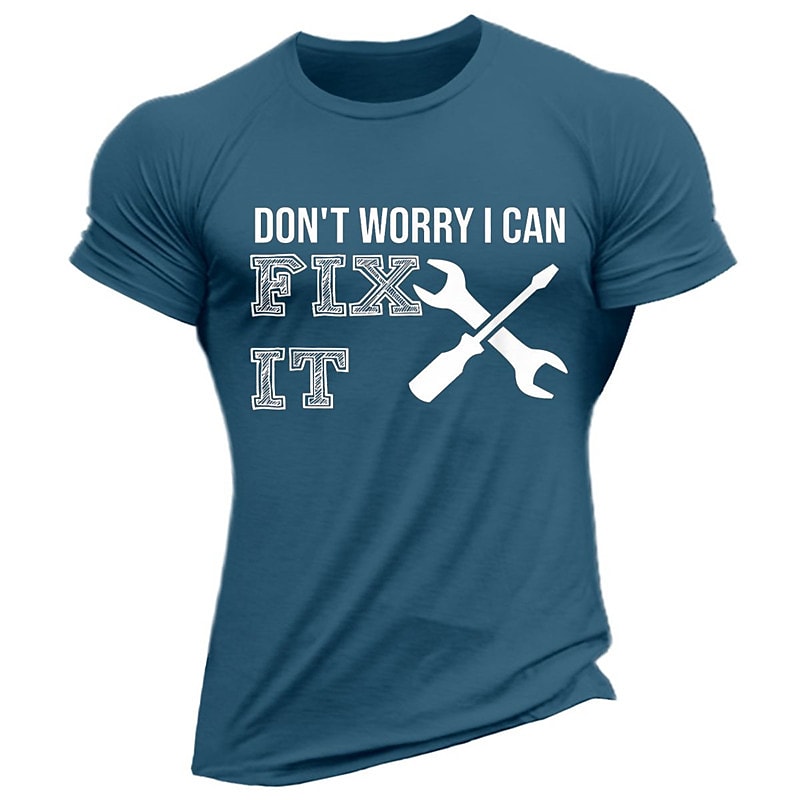 Men's Fitness Muscle Sport Breathable Letter Print Graphic Round Neck T-Shirt