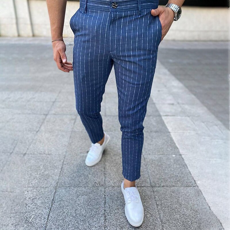 Men's Trousers Pocket Print Plaid Comfort Breathable Outdoor Daily Going out  Fashion Streetwear Pants 