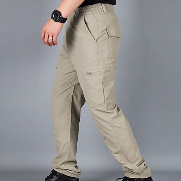 Men's Waterproof Work Pants Hiking Cargo Pants Tactical Pants 6 Pockets Military Summer Outdoor Ripstop Water Resistant Quick Dry Multi Pockets Zipper Pocket Elastic Wais