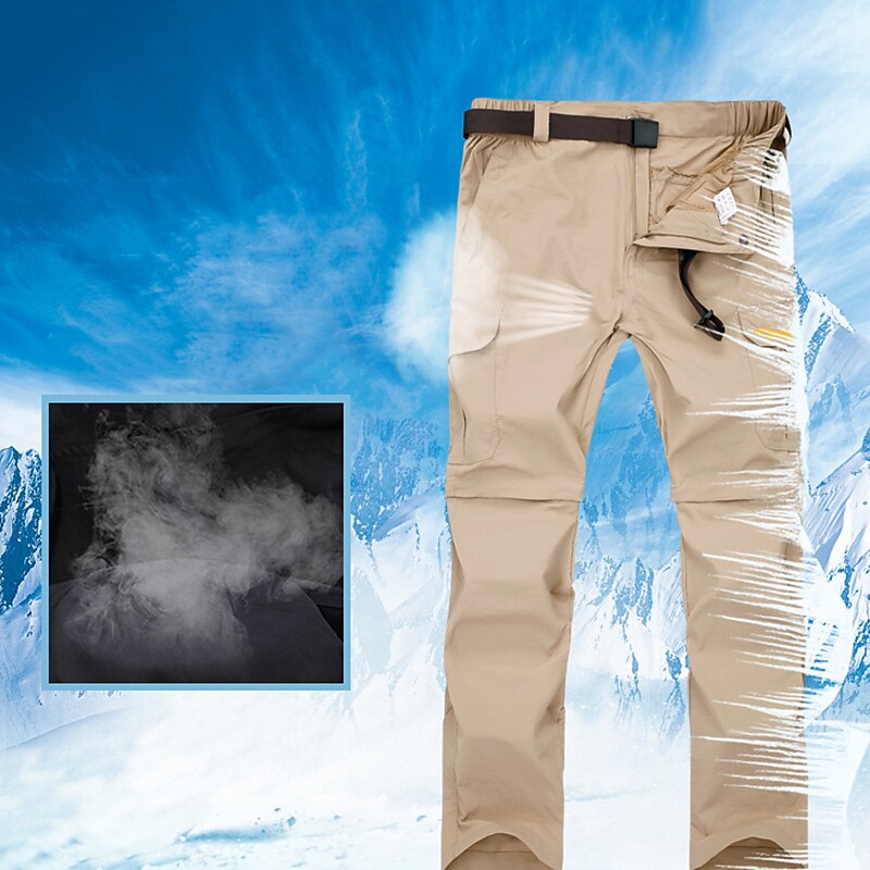 Men's Hiking Outdoor Casual Convertible Waterproof Breathable Quick Dry Sweat-wicking Solid Color Trousers
