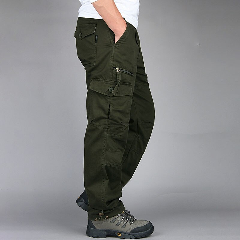 Men's Cargo Pants Cargo Trousers Hiking Pants Pocket Plain Comfort Breathable Outdoor Daily Going out 100% Cotton Fashion Casual Army Yellow Black