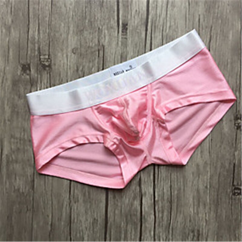 Men's home casual solid color soft elastic comfortable smooth cool breathable boxer briefs