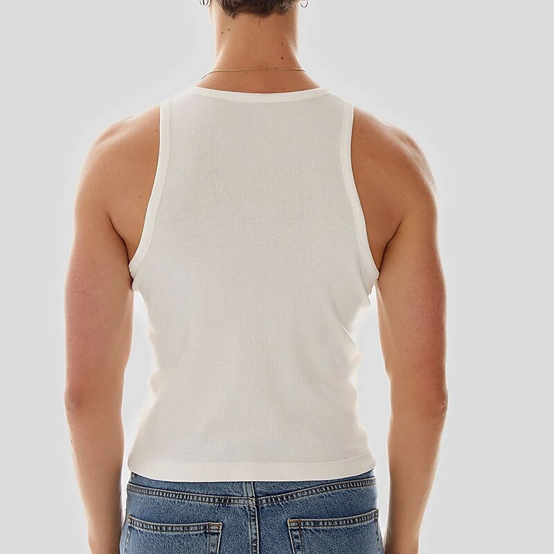 Men's Outdoor Fashion Designer Comfortable Breathable Light Plain Sleeveless Vest Top