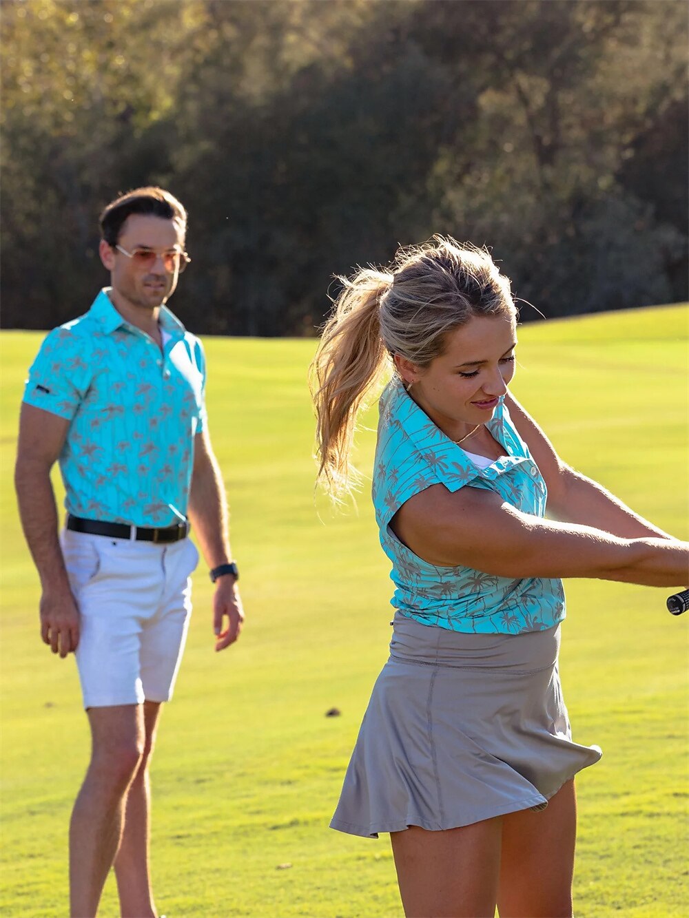 Men's Women's Matching polo Polo Shirt golf apparel Breathable Quick Dry Lightweight Top Printed Summer Golf