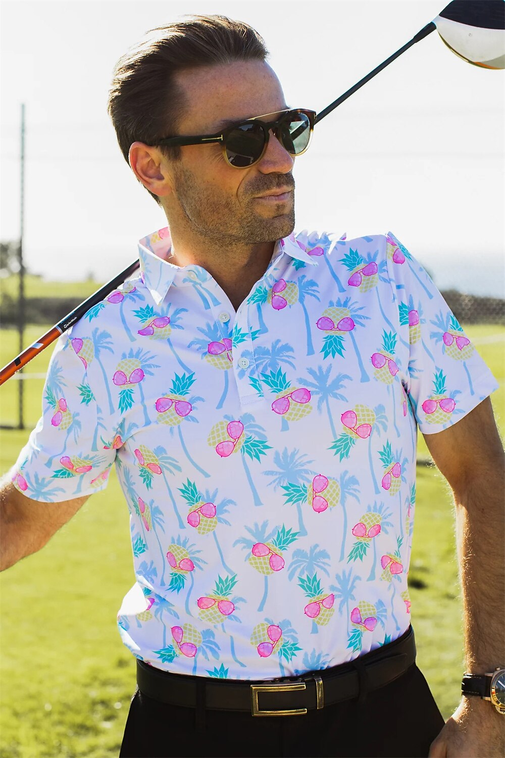 Men's Women's Matching polo Polo Shirt golf apparel Breathable Quick Dry Lightweight Top Printed Summer Golf