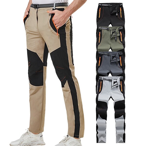Men's Outdoor Hiking Hunting Fishing Climbing Wear Resistant Zippered Pockets Stretch Trouser
