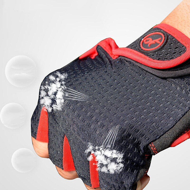 Bike Cycling Mountain Bike Half Finger Anti Slip Breathable Shockproof Sweat wicking Sports Gym Silica Gel Gloves 