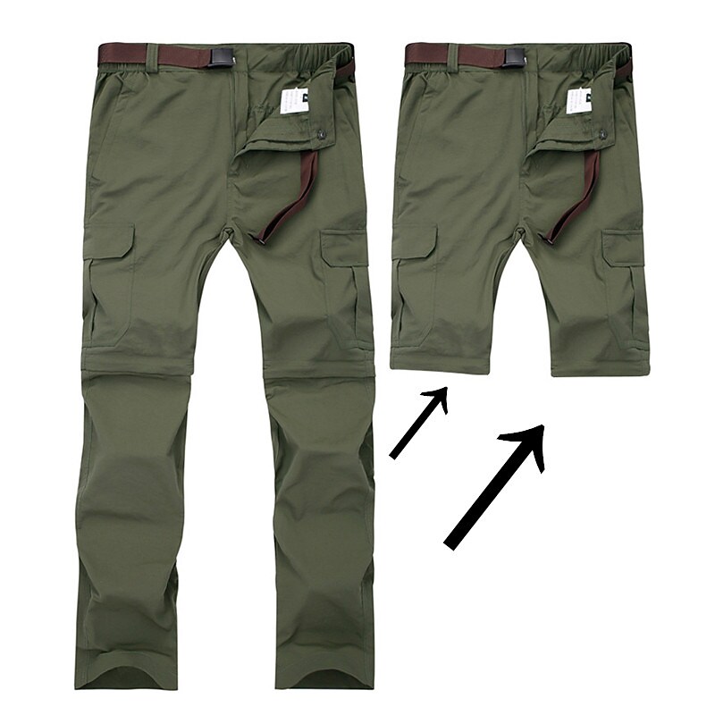 Men's Hiking Outdoor Casual Convertible Waterproof Breathable Quick Dry Sweat-wicking Solid Color Trousers