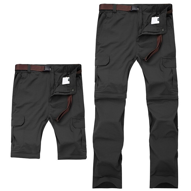 Men's Hiking Outdoor Casual Convertible Waterproof Breathable Quick Dry Sweat-wicking Solid Color Trousers