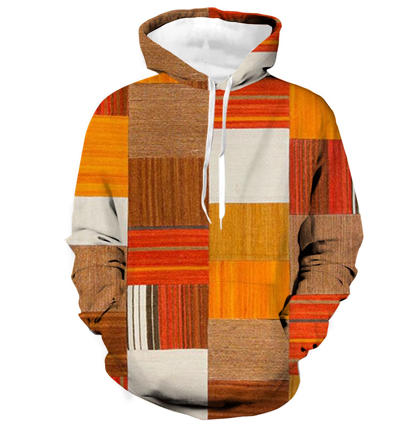 Men's Waffle Outdoor Holiday Fashion Casual Breathable Comfortable Soft Prints Long Sleeves Hooded Top
