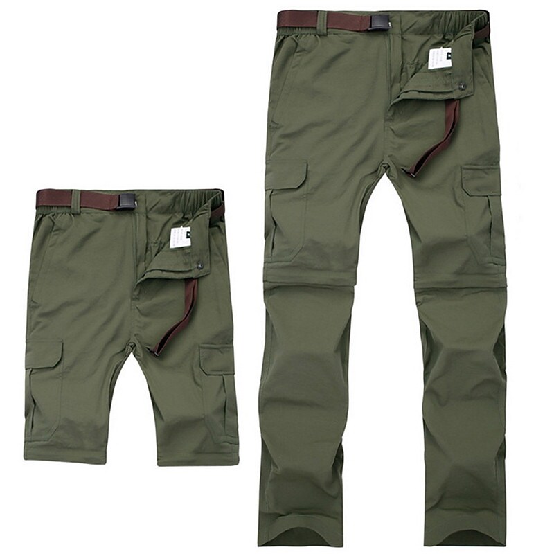 Men's Hiking Outdoor Casual Convertible Waterproof Breathable Quick Dry Sweat-wicking Solid Color Trousers