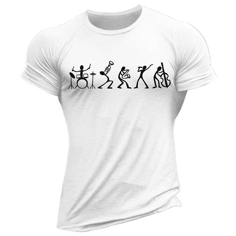 Men's Outdoor Street Casual Pattern Printing Breathable Lightweight Round Neck Short Sleeves