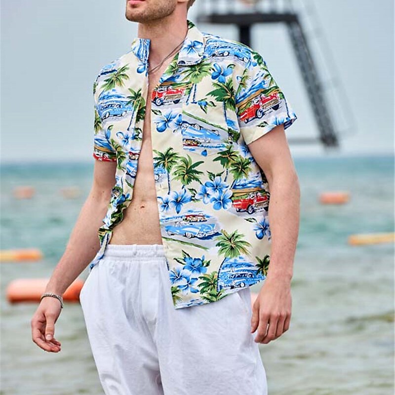 Men's Shirt Summer Hawaiian Shirt Button Up Shirt Summer Shirt Casual