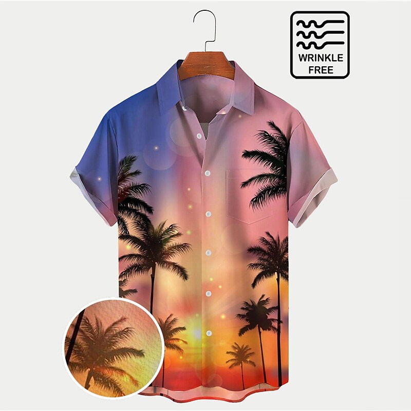 Men's Hawaiian Shirt Graphic Prints Turndown Outdoor Street Short Slee